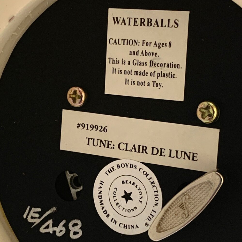 Coca-Cola Friendship Water Globe Music Box Boyds Bears 919926 Claire de Lune Vtg - Picture 12 of 12